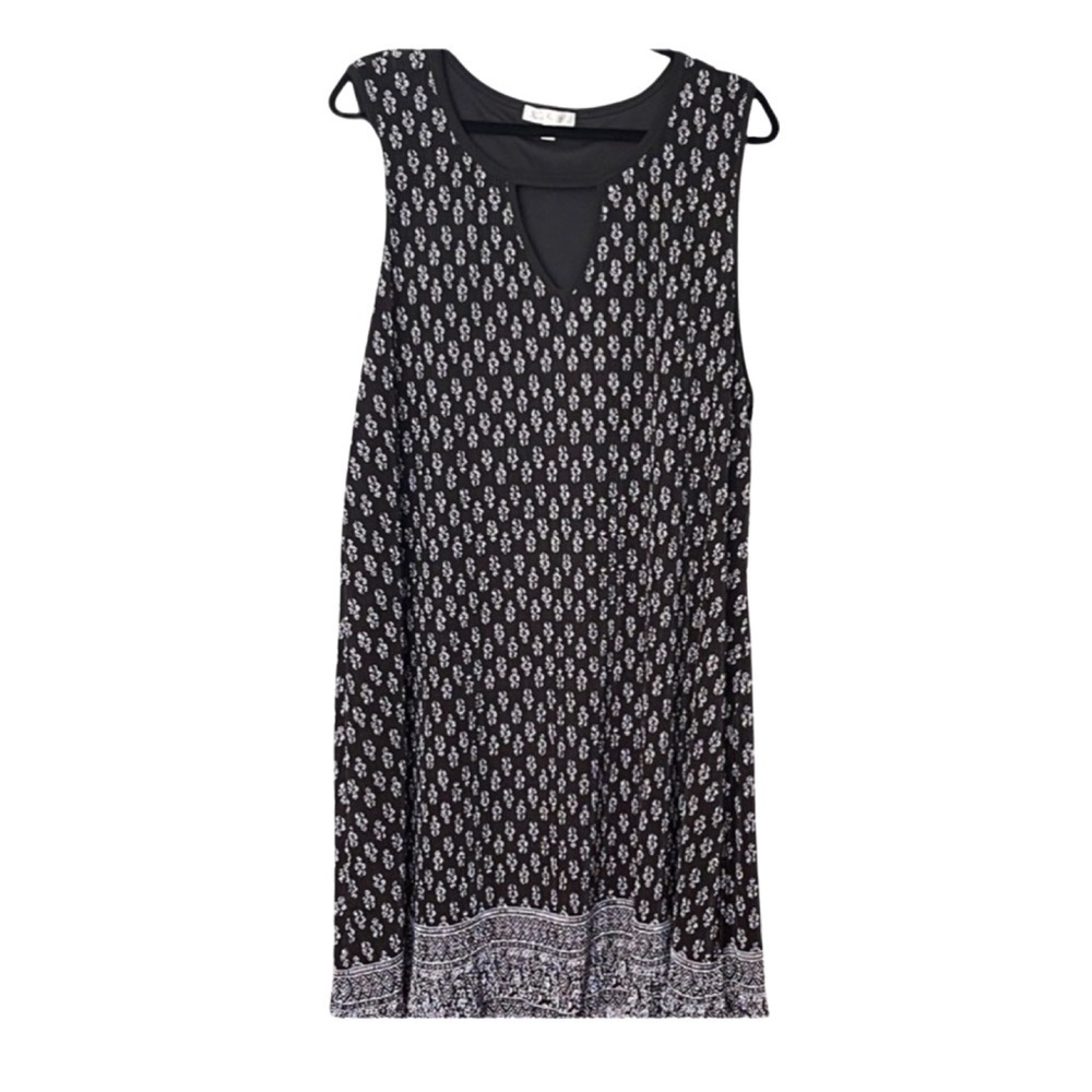 Nine Britton Women's Plus Size Black Floral Sleeveless Ribbed Dress NWT Size 1X